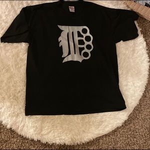 Black 2XL T-shirt with Gray English “D” / Detroit Brass Knuckles w/silver